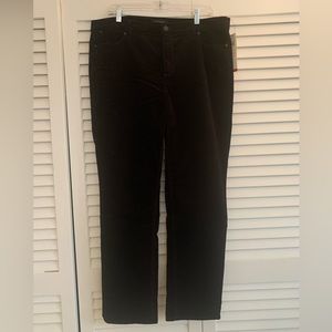 NIB Womens Talbots straight leg flawless five-pocket black corduroy pants👖sz 14